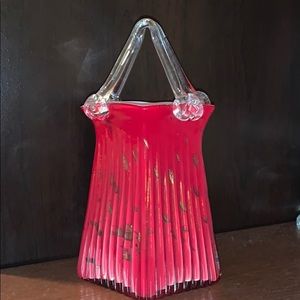 Glass purse vase